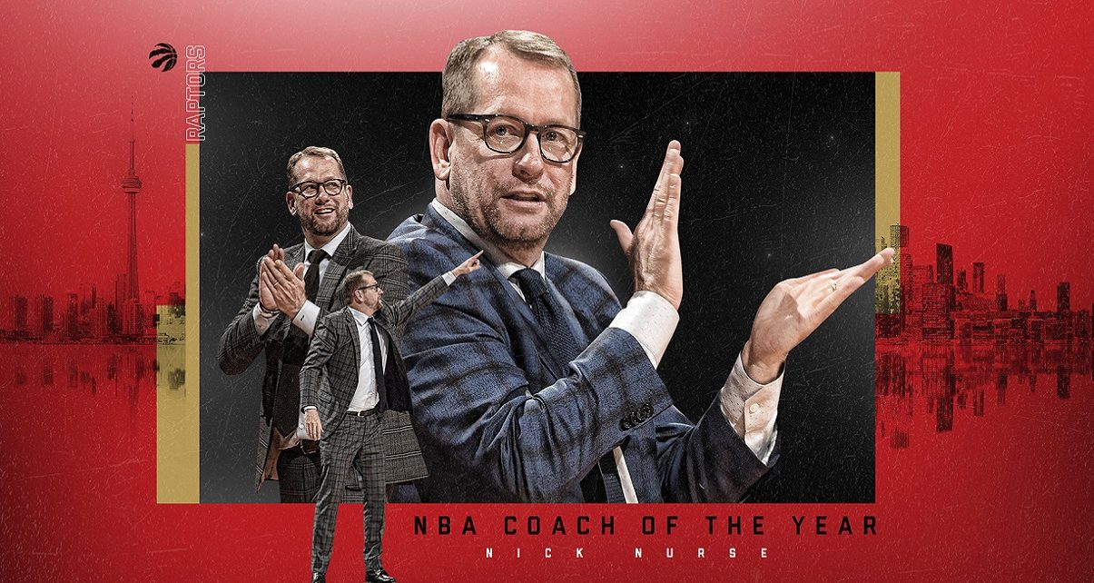Toronto Raptors Nick Nurse Named Coach of the Year