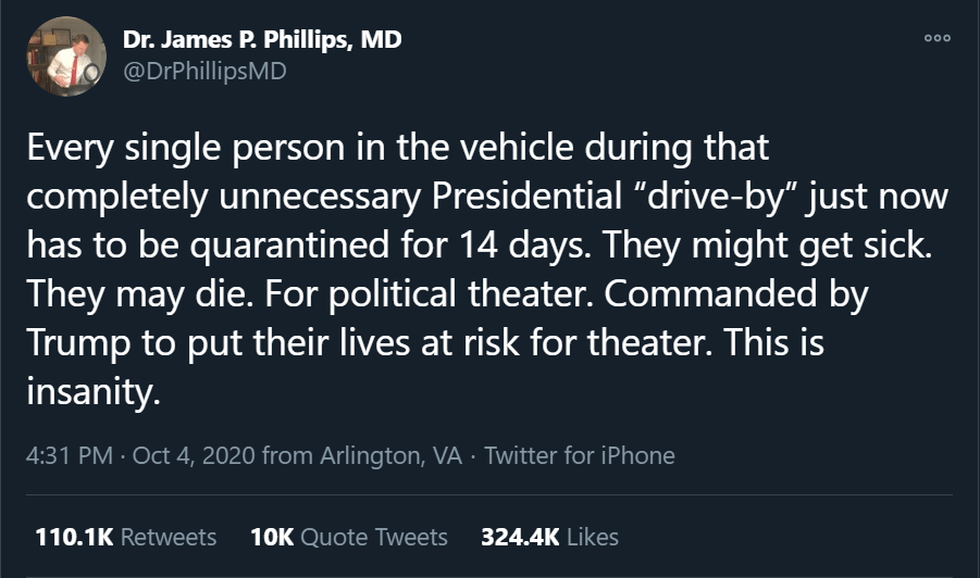 Trump's COVID-19 Drive-by draws widespread condemnation