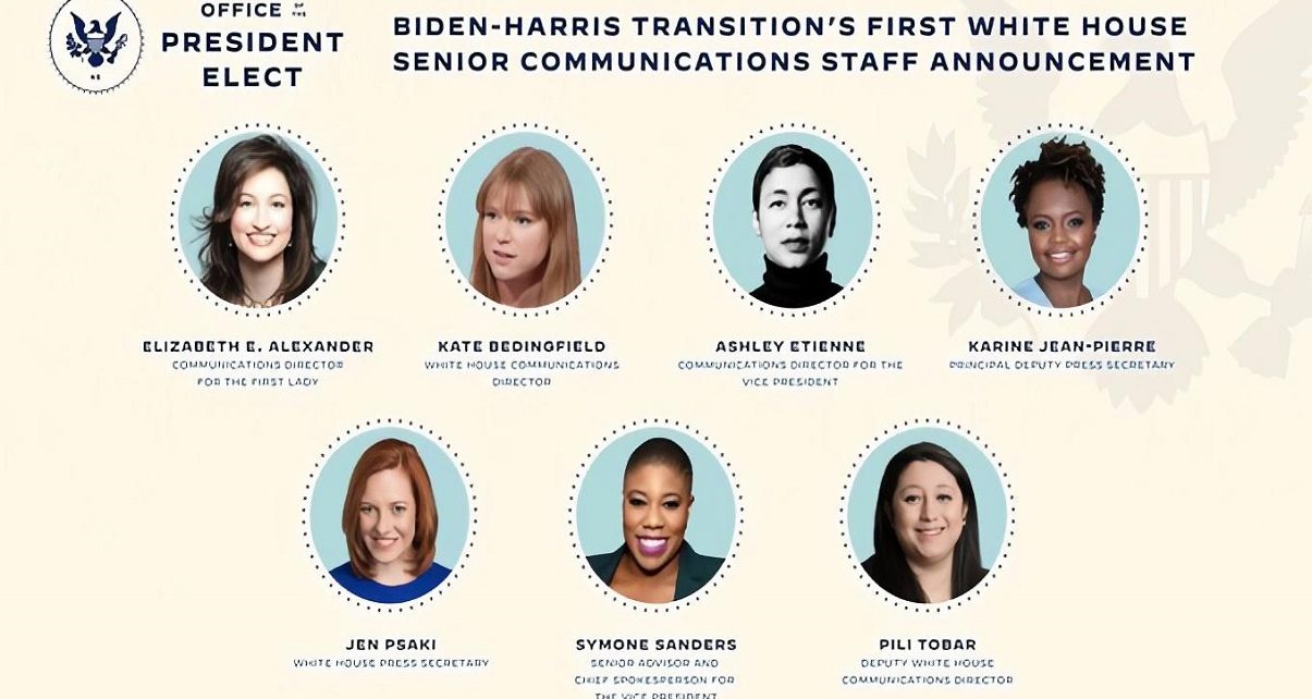 Biden Names All Female White House Senior Communications Staff