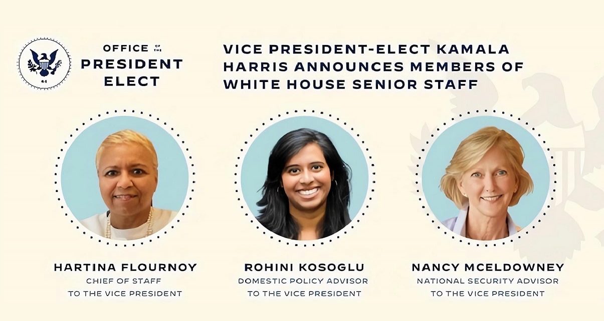 Vice President-elect Kamala Harris Announces Members of White House Senior Staff