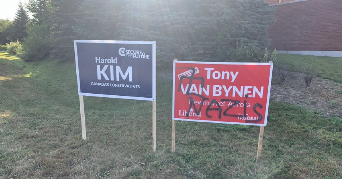 Liberal Candidates Wake Up To Nazi Symbols On Campaign Signs
