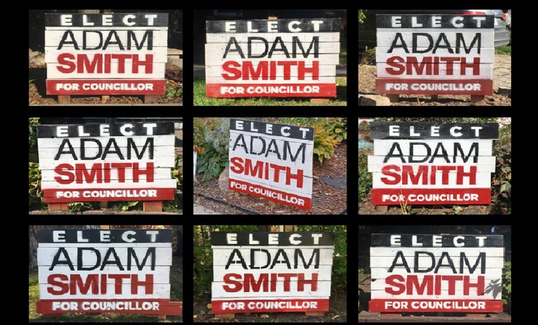 Toronto City Councillor Candidate, Running A Plastic-Free Campaign 47 signs Adam 23 min