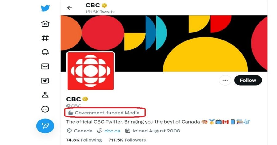 Twitter Labels CBC "Government-Funded Media," Leading to Pause In Account Usage