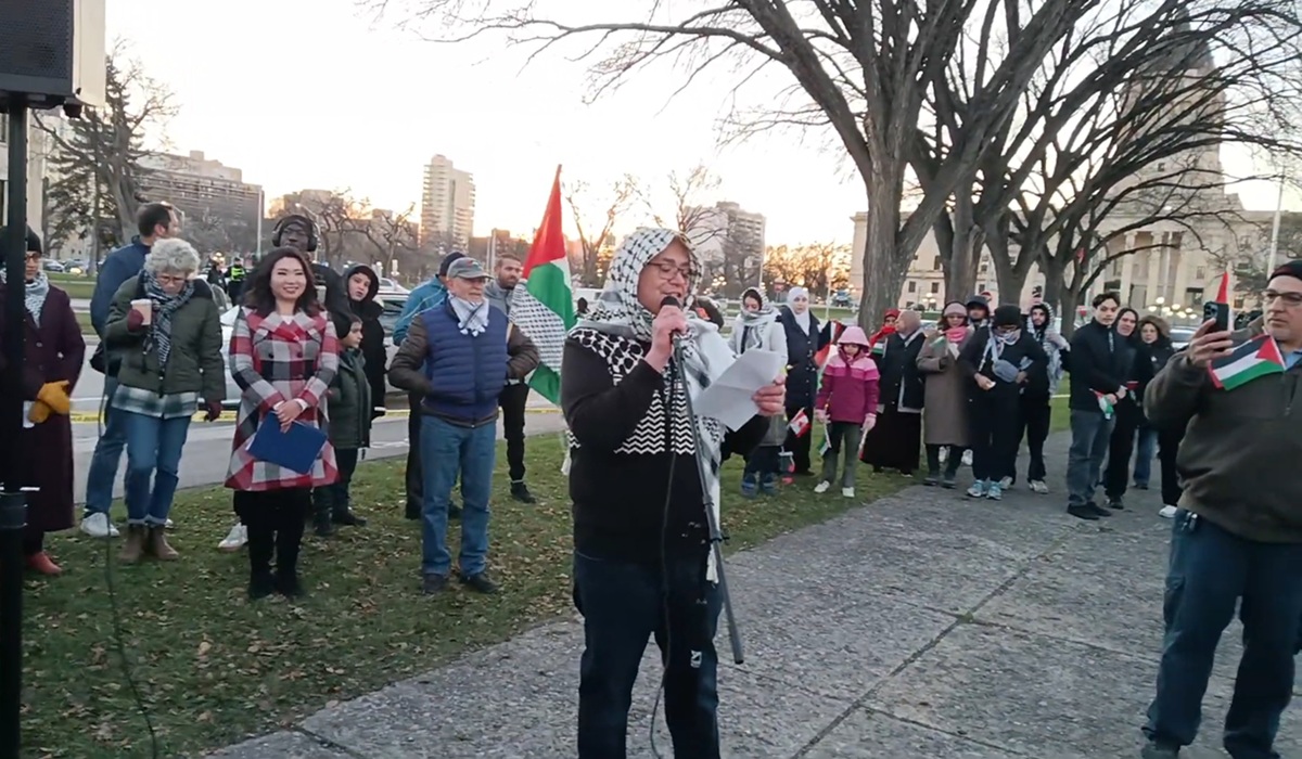 Manitoba flag raising, palestine independence day