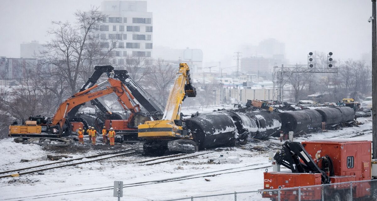 Cleanup Underway After CN Rail Derailment Near Jubilee Station Raises Old Questions for Winnipeg 5 Train Derailment Jubilee, Winnipeg