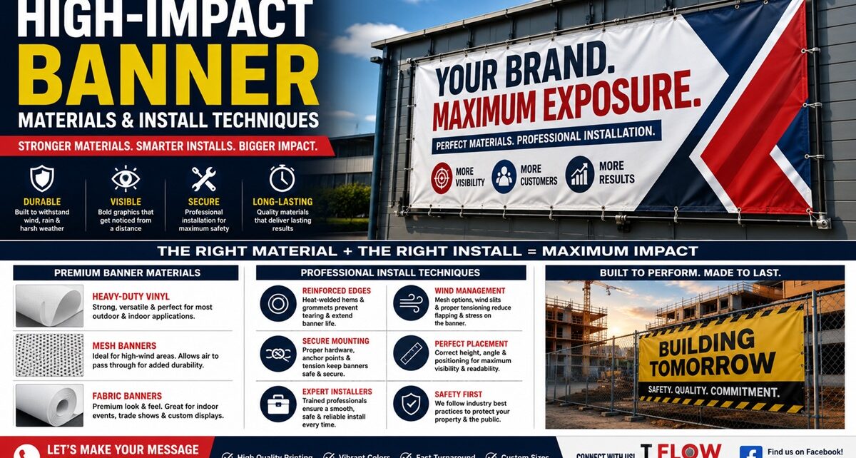 High-Impact Banner Materials and Installation Techniques That Actually Get Attention 1 t flow printing