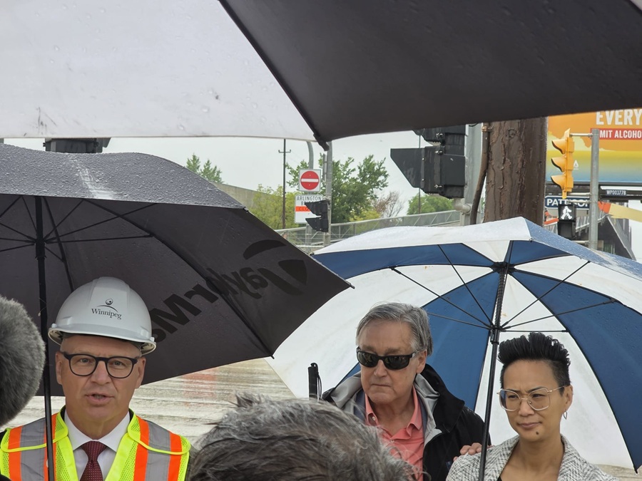 Mayor Gillingham Ditches Safety Rules For Photo Op While Handing Contractors Blank Cheque To Tear Down Arlington Bridge 2 ross eadie vivian santos